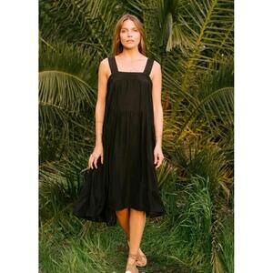 Natalie Martin Jazmine Dress Womens XS Midi Black 100% Silk #7